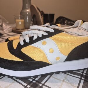 Saucony Yellow and Black Sneakers
